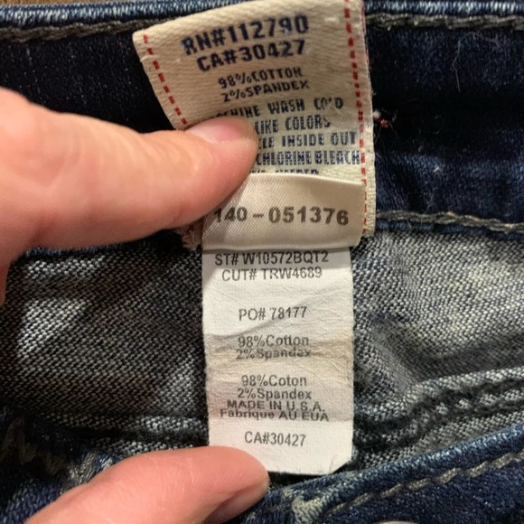 True Religion Jeans Billy Big QT Straight Women's Size 26 Dark Wash Button Flap - Picture 10 of 10